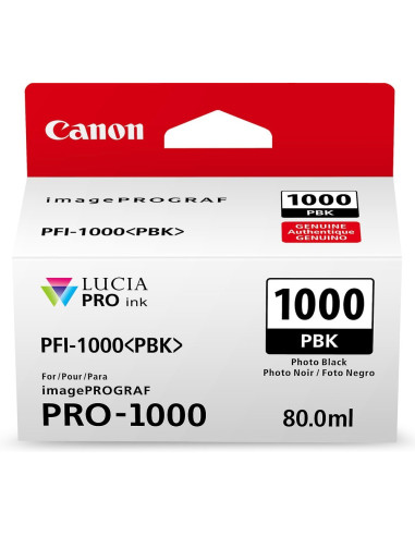 PFI-1000 PBK - Cartouche Canon Originale Noire photo 80 ml - 0546C001AA