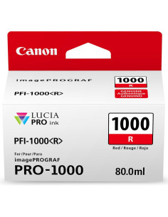 PFI-1000 R - Cartouche Canon Originale Rouge  80 ml - 0554C001AA