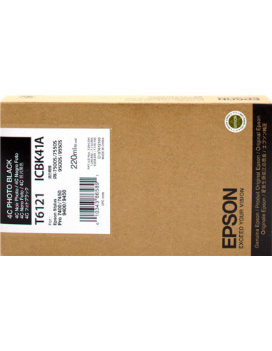 C13T612100 - Cartouche d'encre originale Epson Noir photo 220 ml