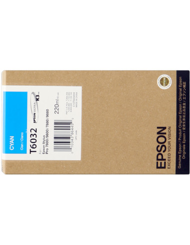 C13T603200 - Cartouche d'encre originale Epson cyan 220 ml