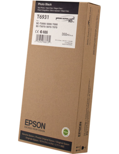 C13T693100 - Cartouche d'encre originale Epson Noir photo 350 ml