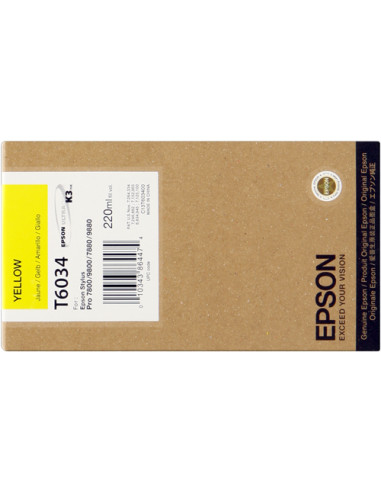 C13T603400 - Cartouche d'encre originale Epson jaune 220 ml