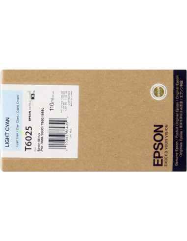 C13T602500 - Cartouche d'encre originale Epson Cyan clair 110 ml