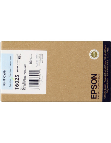 C13T602500 - Cartouche d'encre originale Epson Cyan clair 110 ml