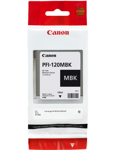 PFI-120mbk - Cartouche d'encre Originale Canon Noir Mat - 130 ml