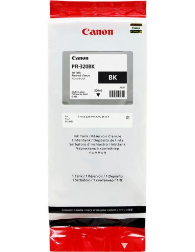PFI-320bk - Cartouche d'encre Originale Canon Noir - 300 ml