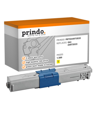 Toner Compatible Jaune pour OKI C301dn - 1 500 pages référence 44973533