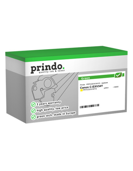 Toner Compatible Jaune pour Canon iR C2020 - 19 000 pages référence C-EXV34Y