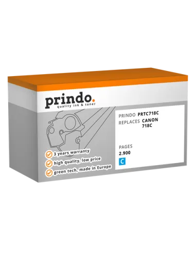 Toner Compatible Cyan pour Canon i-SENSYS LBP-7200Cdn - 2 900 pages référence 718C