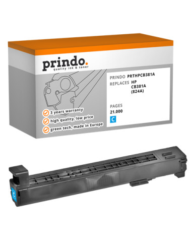Toner Compatible Cyan pour HP ColorLaserJet CP6015 - 21 000 pages référence CB381A