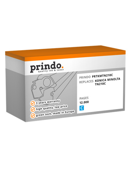 Toner Compatible Cyan pour Konica bizhub C250 - 12 000 pages référence TN210C