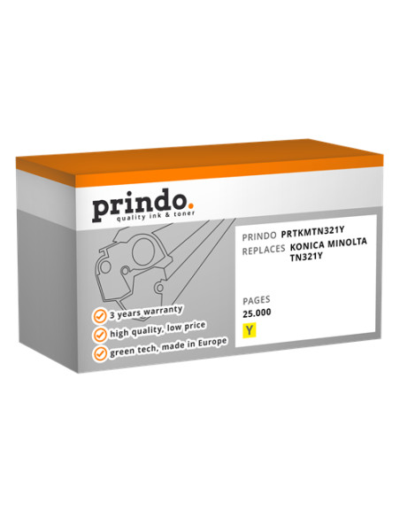 Toner Compatible Jaune pour Konica bizhub C224 - 25 000 pages référence TN321Y