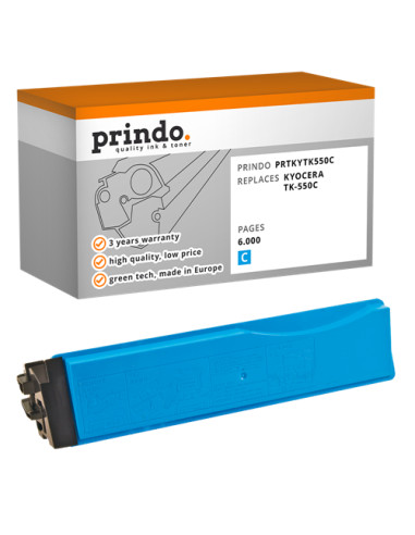 Toner Compatible Cyan pour Kyocera FS-C5200DN - 6 000 pages référence TK-550c