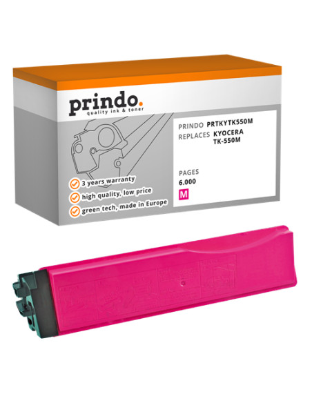 Toner Compatible Magenta pour Kyocera FS-C5200DN - 6 000 pages référence TK-550m