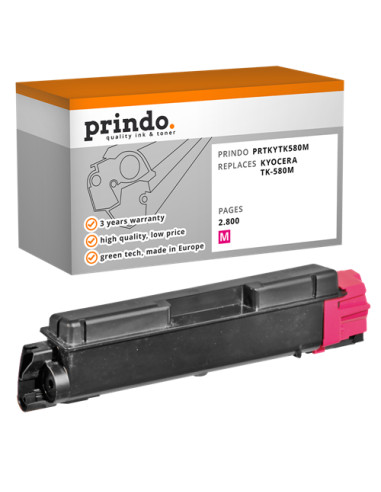 Toner Compatible Magenta pour Kyocera FS-C5150DN - 2 800 pages référence TK-580m