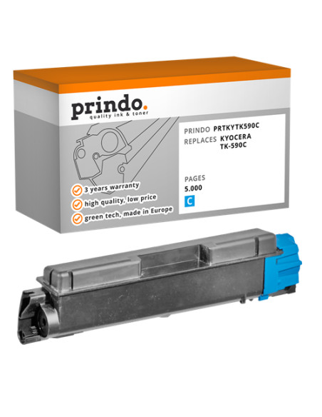 Toner Compatible Cyan pour Kyocera FS-C2026MFP - 5 000 pages référence TK-590c