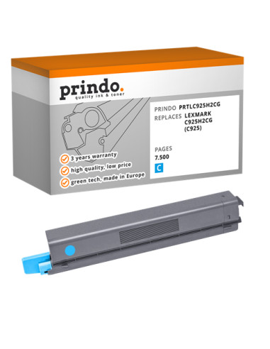 Toner Compatible Cyan pour Lexmark C925de - 7 500 pages référence C925H2CG