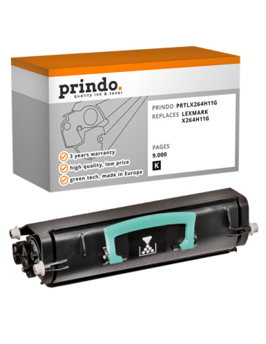 Toner Compatible Noir pour Lexmark X264 - 9 000 pages référence X264H11G