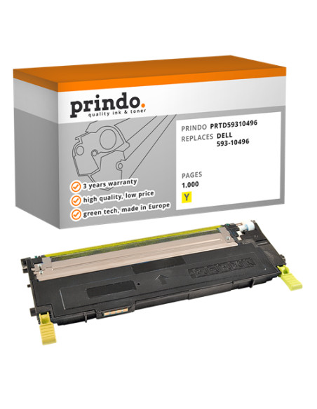 Toner Compatible Jaune pour Dell 1235cn - 1 000 pages référence 593-10496