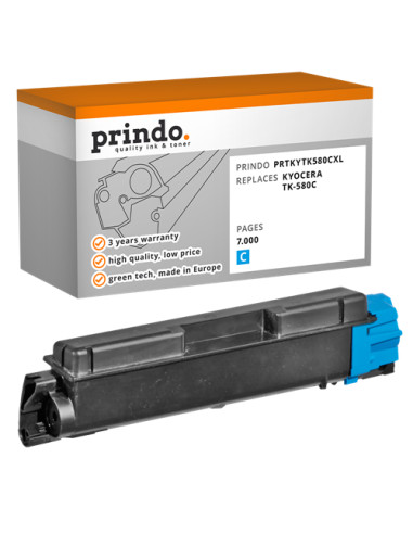 Toner Compatible Cyan pour Kyocera FS-C5150DN - 7 000 pages référence TK-580c