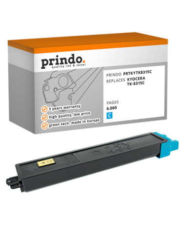 Toner Compatible Cyan pour Kyocera TASKalfa 2550ci - 6 000 pages référence TK-8315c