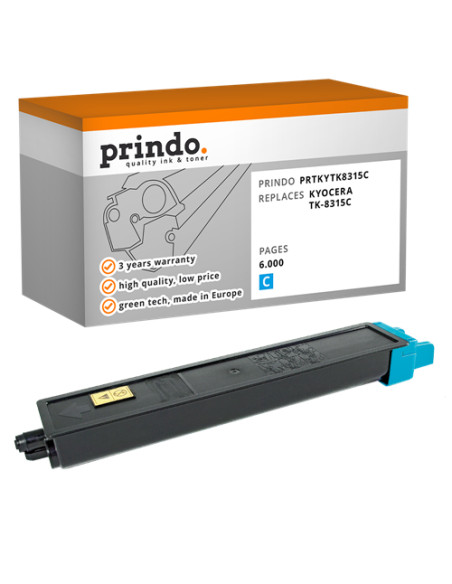 Toner Compatible Cyan pour Kyocera TASKalfa 2550ci - 6 000 pages référence TK-8315c