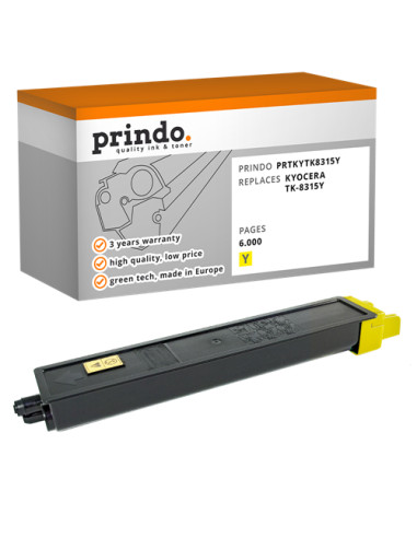 Toner Compatible Jaune pour Kyocera TASKalfa 2550ci - 6 000 pages référence TK-8315y