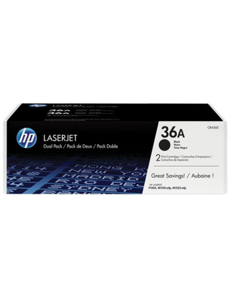 HP 64A - CC436AD - Toner HP - 2 x noir - 2000 pages 