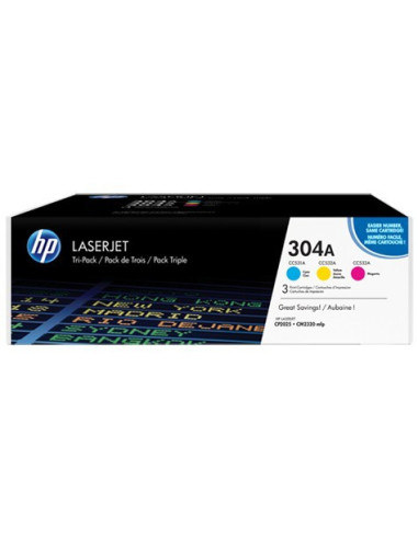 HP 304A Tri-pack - CF372AM - Toner HP - 1 x jaune, cyan, magenta - 2 800 pages 