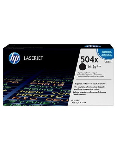 HP 504X - CE250X - Toner HP ORIGINAL  1 x noir - 10500 pages. 