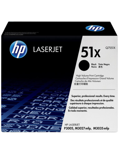 Toner HP Original n° 51X - Q7551X Haute Capacité Noire 13 000 pages 
