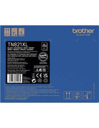 Toner original Brother Noir TN-821XLBK - 12000 pages pour impressions durables 