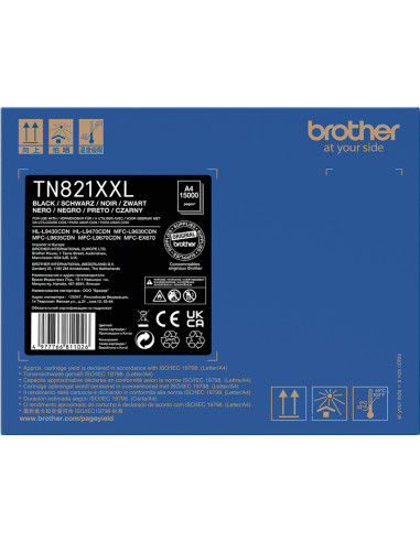 Toner BROTHER original TN-821XXLBK Noir - 15000 pages de qualité 