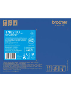 Toner BROTHER original Cyan TN-821XXLC - 12000 pages pour impression 