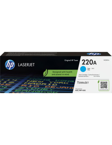 Toner HP original Cyan W2201A 220A - 1800 Pages pour LaserJet 
