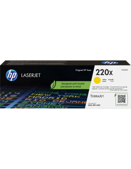 Toner HP original Jaune W2202X 220X - 5500 pages pour LaserJet 