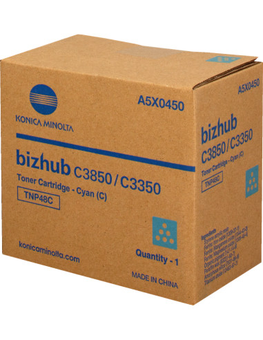 Toner original Konica Minolta A5X0450 Cyan TNP48C - 10000 pages 