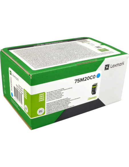 Toner LEXMARK original 75M2XC0 Cyan CS632/CX635 - 11700 Pages 