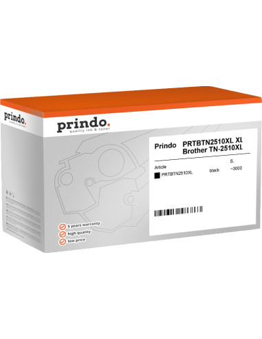 Toner BROTHER Compatible TN2510XL Noir 3000 pages Prindo Classic XL 