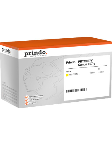 Toner CANON Compatible 067Y Jaune - 1250 pages Prindo Classic 
