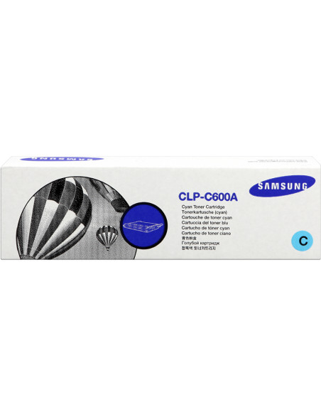 Toner original Samsung CLP- C600A Cyan - 4000 pages pour imprimante 