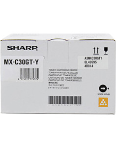 Toner SHARP original Jaune MX- C30GTY - 6000 pages pour impression de qualité 